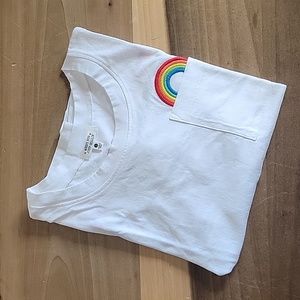 Messy Bun Just Chillin' Pride T-shirt Rainbow White Size Large June